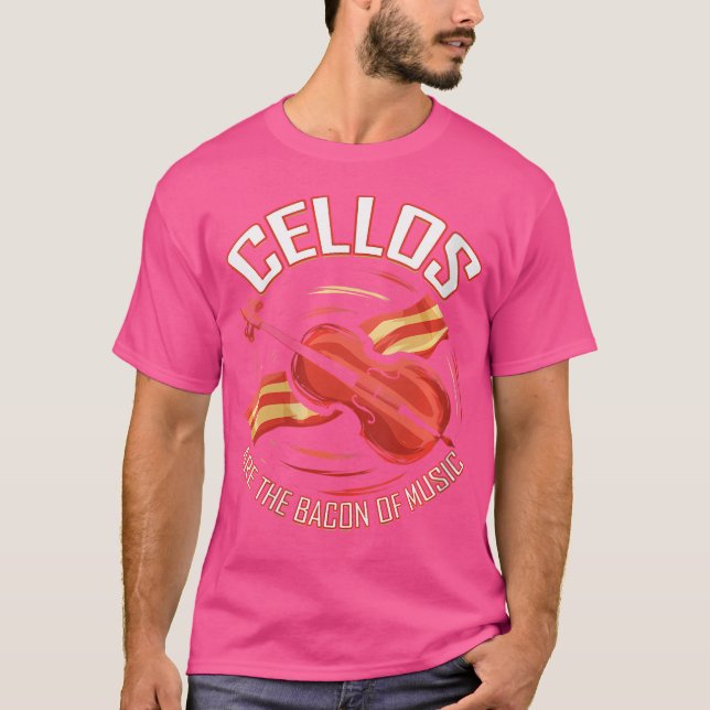 Wo Cello Bacon Av Musik Orkester Cellist T Shirt (Framsida)