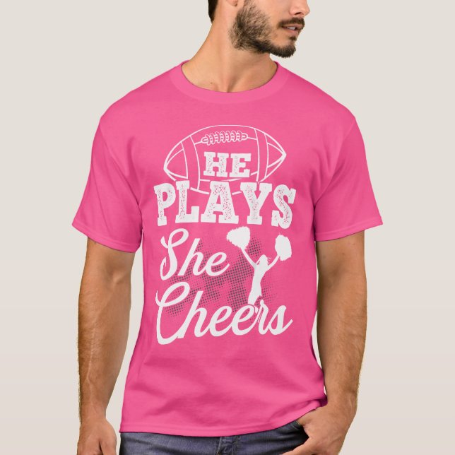 Wo Cheer Mamma Fotboll Son Cheerleading Dotter Che T Shirt (Framsida)