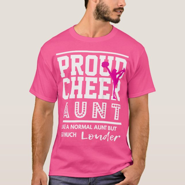 Wo Cheerleading Aunt Proud Cheer Aunt T Shirt (Framsida)
