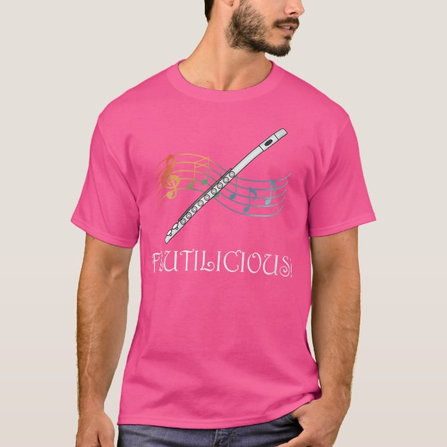 Wo Classical Music Flutilicious Flutist Flute Play T Shirt (Framsida)