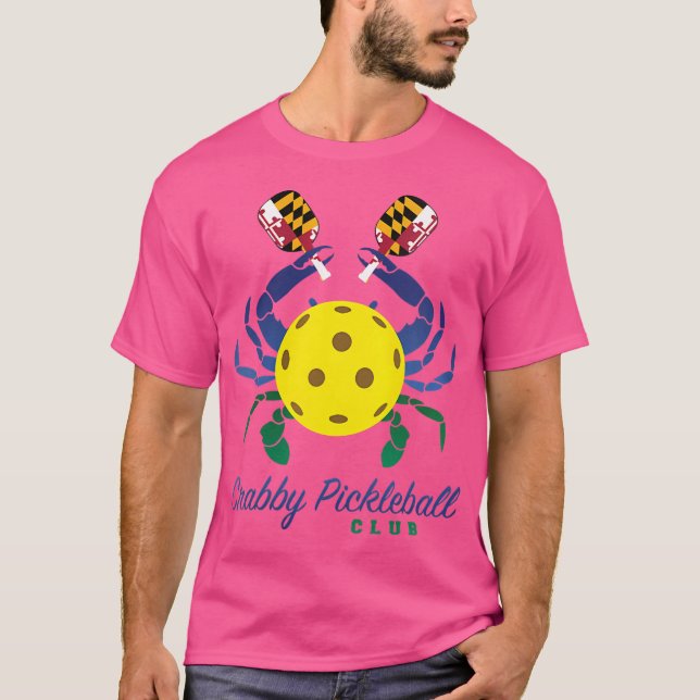 Wo Crabby Pickleball Klubb Logo T Shirt (Framsida)