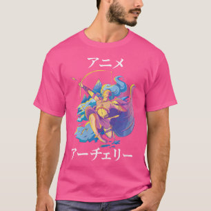 Wo Cute Kawaii Anime Archery Girl Otaku Japanska A T Shirt