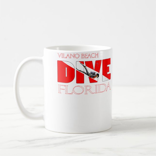 Wo Dive Vilano Beach Florida Scuba Diving Snorkeli Kaffemugg (Vänster)