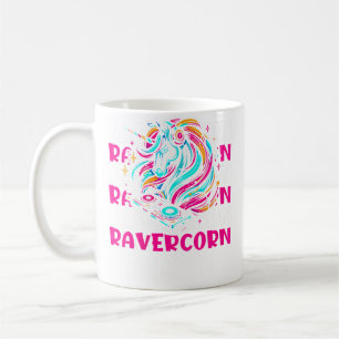 Wo Enhörning Electro Rave Raver Hardtekk Techno Ra Kaffemugg