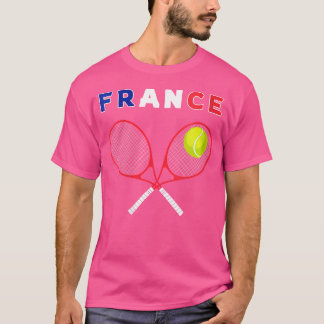 Wo France Flag Tennis Ball Racket Sport Fans Playe T Shirt
