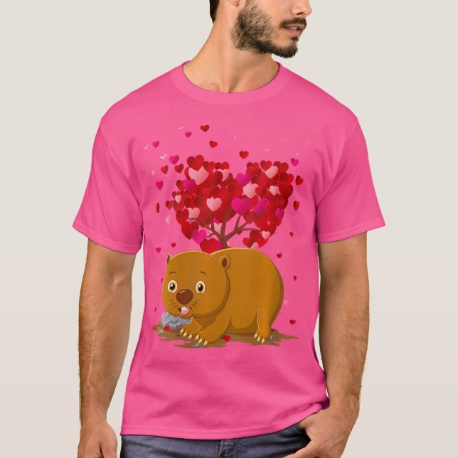 Wo Funny Wombat Animal Lover Wombat Valentines Da T Shirt (Framsida)