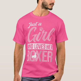 Wo Girl som Kärlek Hennes Boxer Hund T Shirt