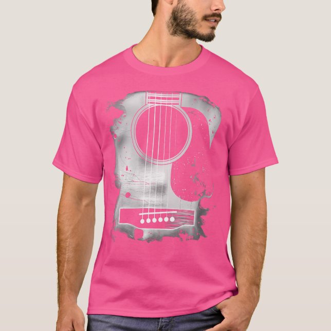 Wo Guitar Art Music Six String Acoustic Guitar Roc T Shirt (Framsida)