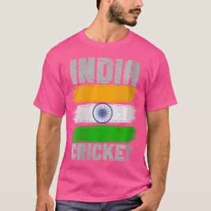 Wo India Cricketer Fläkt Batsmen Indian Flagga T Shirt