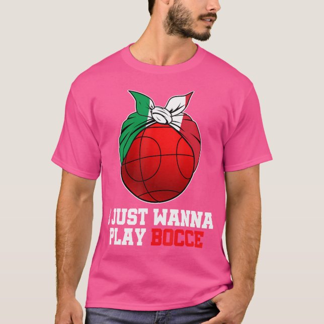 Wo Italilling Italien Bocci Player Bocce B T Shirt (Framsida)
