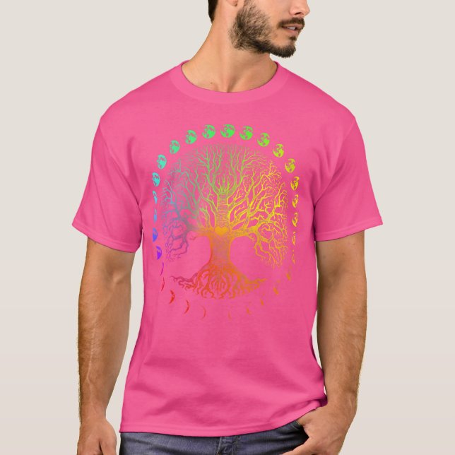 Wo Livets Träd Månfaser T Shirt (Framsida)