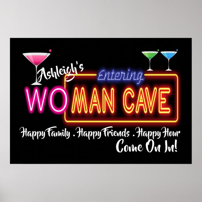 Wo - Man Cave-skylt Poster (Framsidan)