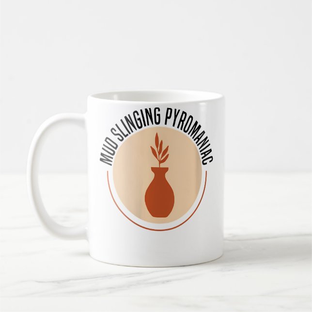 Wo Mud Slinging Pyromaniac Krukmakeri Keramik Kaffemugg (Vänster)
