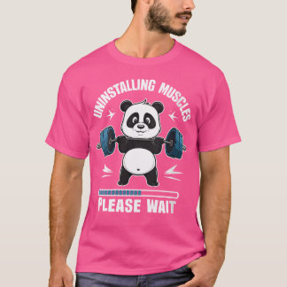 Wo Muscle Byggnad Fitness Panda Weight Lyft Ba T Shirt