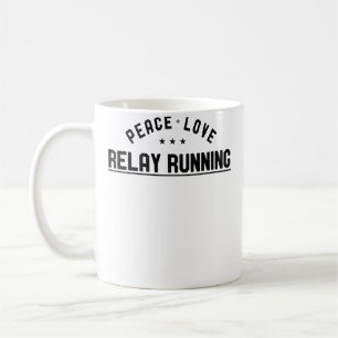 Wo Peace Love Stafett Löpning Stafett Löpare Kaffemugg
