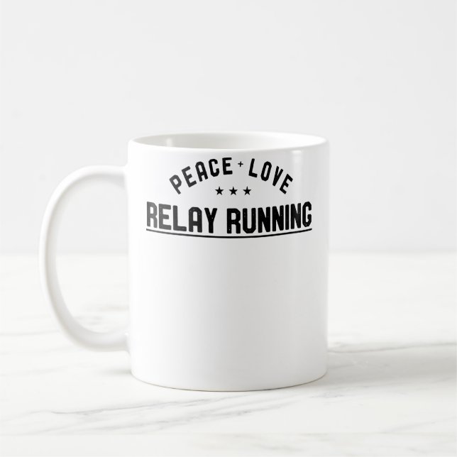 Wo Peace Love Stafett Löpning Stafett Löpare Kaffemugg (Vänster)