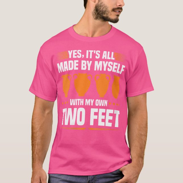 Wo Pottery tillverkad av min Feet Funny Pot Dealer T Shirt (Framsida)