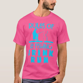 Wo regler för isfiske Drink Run Ice Fisher Fishi T Shirt
