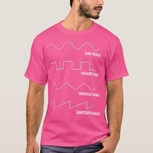Wo Sine Wave Synthesizer Electro Producent Edm Tec T Shirt (Framsida)