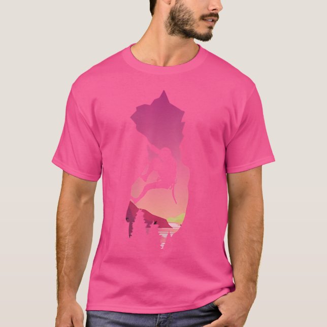 Wo Sports Outdoors Bouldering Rock Climbing T Shirt (Framsida)