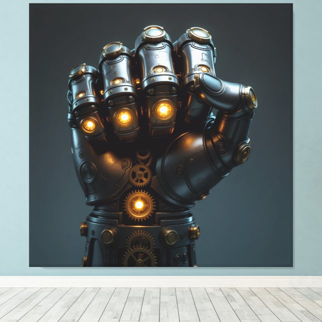 „Wo Stahl den Geist umarmt“ Canvastryck (Insitu (trägolv))