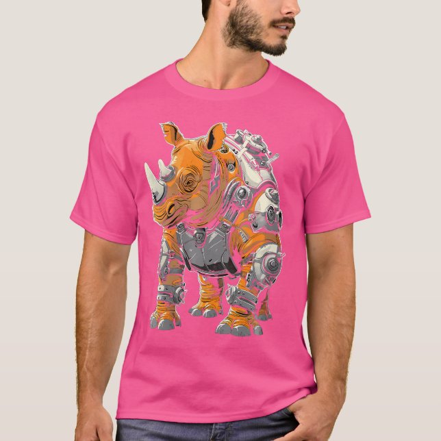 Wo Steam Punk Rhinoceros Steampunk Art T Shirt (Framsida)