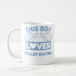 Wo This Boy Loves Roller Skating Roller Skating Ro Kaffemugg