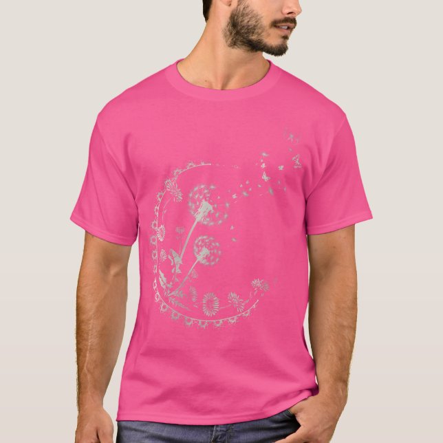 Wo Trendig Dandelion Måne Rays T Shirt (Framsida)