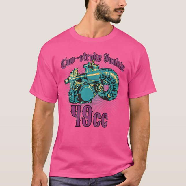 Wo Two-Stroke Junkie 49Cc Motorbikes T Shirt (Framsida)
