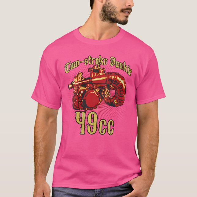 Wo Two-Stroke Junkie 49Cc Motorcyklar T Shirt (Framsida)