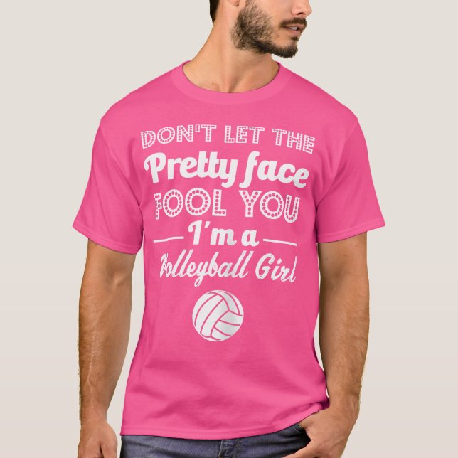Wo Volleyball låter inte Söt Ansikte förleda dig T Shirt (Framsida)