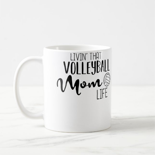 Wo Volleyboll Mamma Volleyboll Söt Idrott Mor Fa Kaffemugg (Vänster)