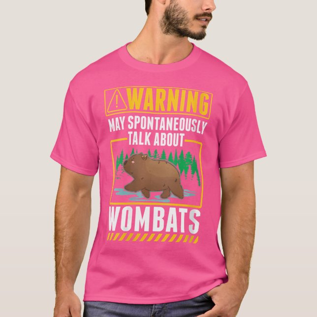 Wo Warning Wombat Älskare T Shirt (Framsida)