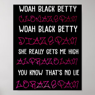 Woah Svarta Betty Klonazepam Woah Svarta Betty Dia Poster