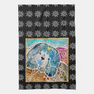 WOBBLE-STEN Chow hund vattencolor batik låda Kökshandduk