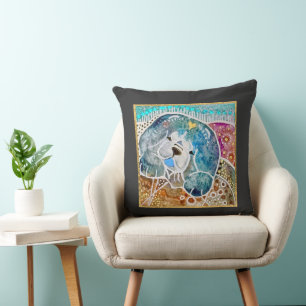 WOBBLE-STEN Chow hund vattencolor batik låda Kudde