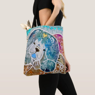 WOBBLE-STEN Chow hund vattencolor batik Tygkasse