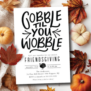Wobble Thanksgiving Friendsgiving Inbjudningar
