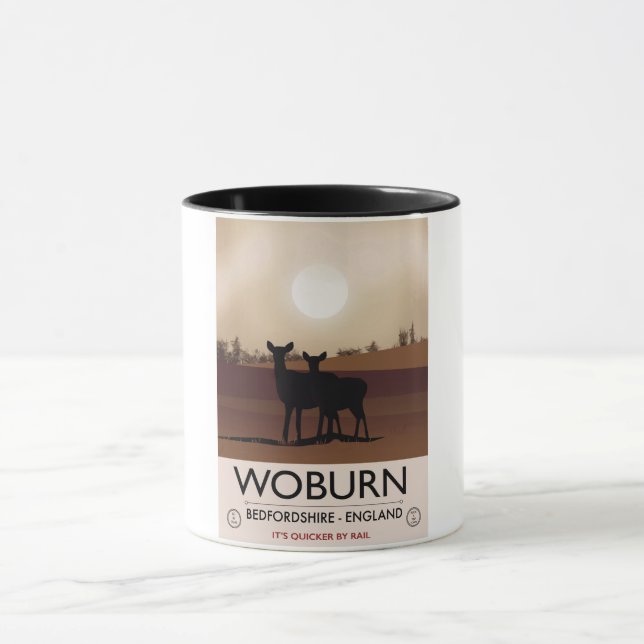 Woburn - Bedfordshire Vintage stil reseaffisch. Mugg (Center)