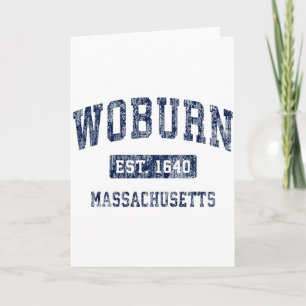 Woburn Machusetts Ma Vintage Etablerad Premium T Kort