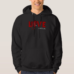 Woc Nurse Play Red Kärlek Heart Stethoscope Rn Nur Hoodie