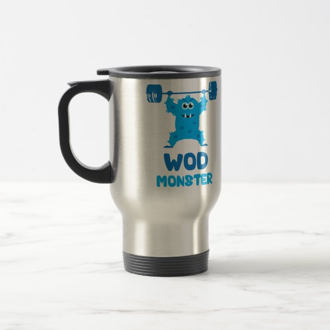 WOD-monster (gulligt skivstångbrottstyckemonster) Resemugg (Vänster)