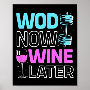 Wod Now Vin Later Bodybuilding Funny Gym Råtta Poster