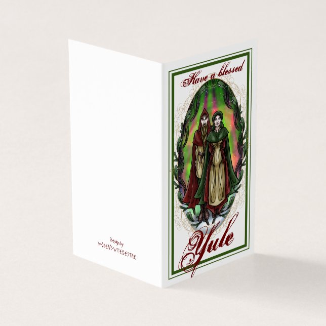 Woden & Fríge: Yule Hälsning Kort (Utsida)