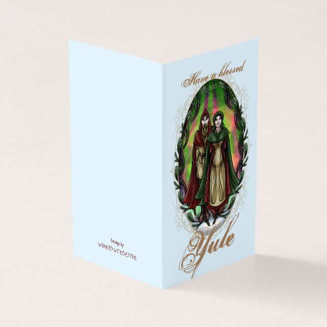 Woden & Fríge: Yule Hälsning Kort (Utsida)