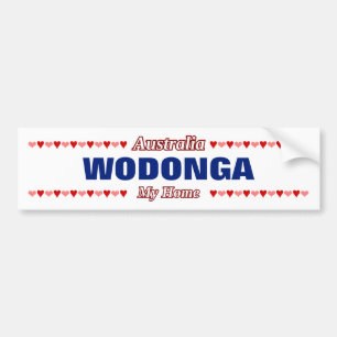 WODONGA - Mitt hem - Australien. Röd- och Rosa-hj Bildekal