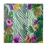 Wogende Dschungel-Harmonie Kakelplatta<br><div class="desc">Das Bild zeigt ein lebendiges Mosaik aus üppigen Monstera-Blättern in sattem Grün und Gelb,  kombiniert mit prächtigen purpur- und orangefarbenen Blumen,  die sich vor einem dynamischen,  wellenartigen Hintergrund abheben. Es strahlt eine wilde,  tropische Energie und eine fröhliche Fülle aus,  die Neugier und Naturverbundenheit weckt.</div>
