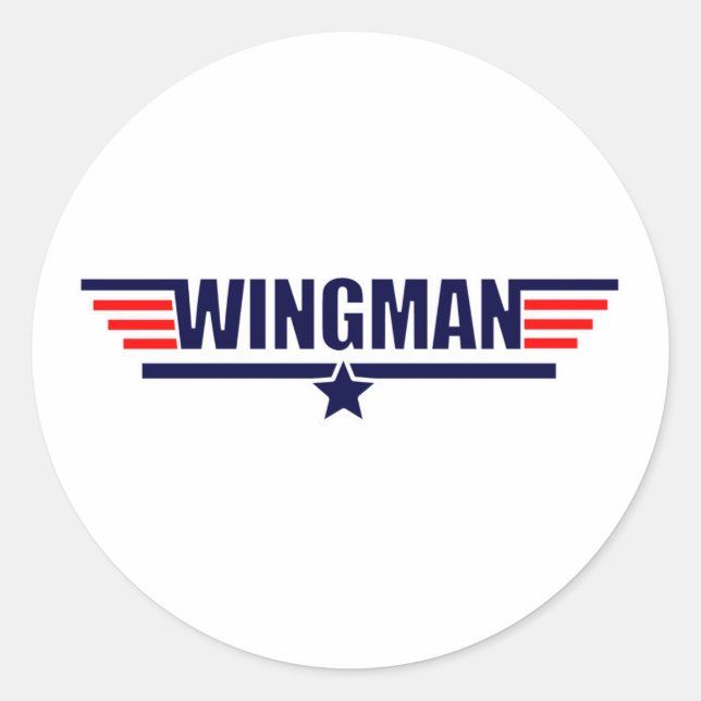 WoGun Wingman Runt Klistermärke (Framsida)