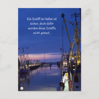 Wohlzeit Postkarten: Ein Schiff im Hafen ist Vykort