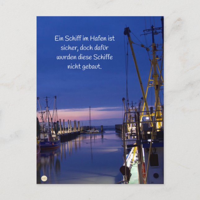 Wohlzeit Postkarten: Ein Schiff im Hafen ist Vykort (Framsida)